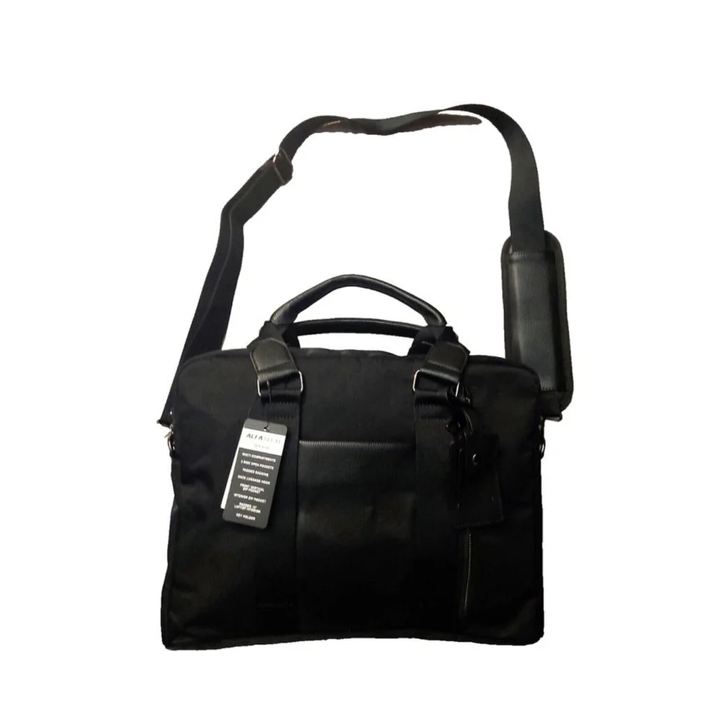 Alfani Mens Nylon Briefcase Bag Black ONE SIZE